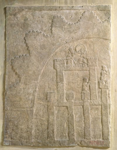Fortezza sotto assedio, da Nimrud, Iraq da Assyrian